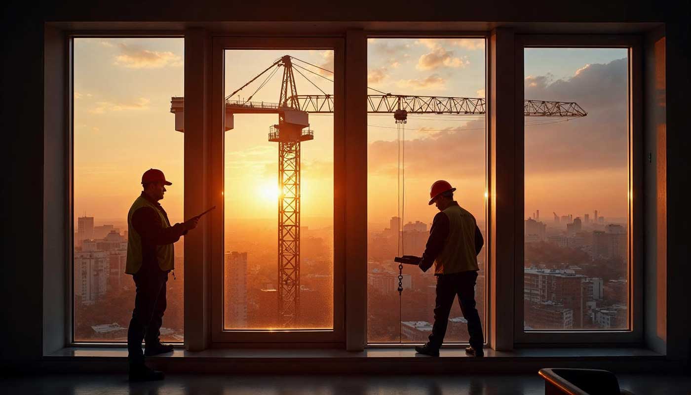 Construction of building in a city