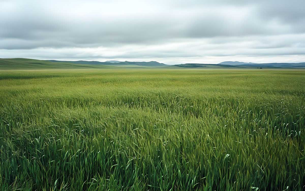 View of an green field